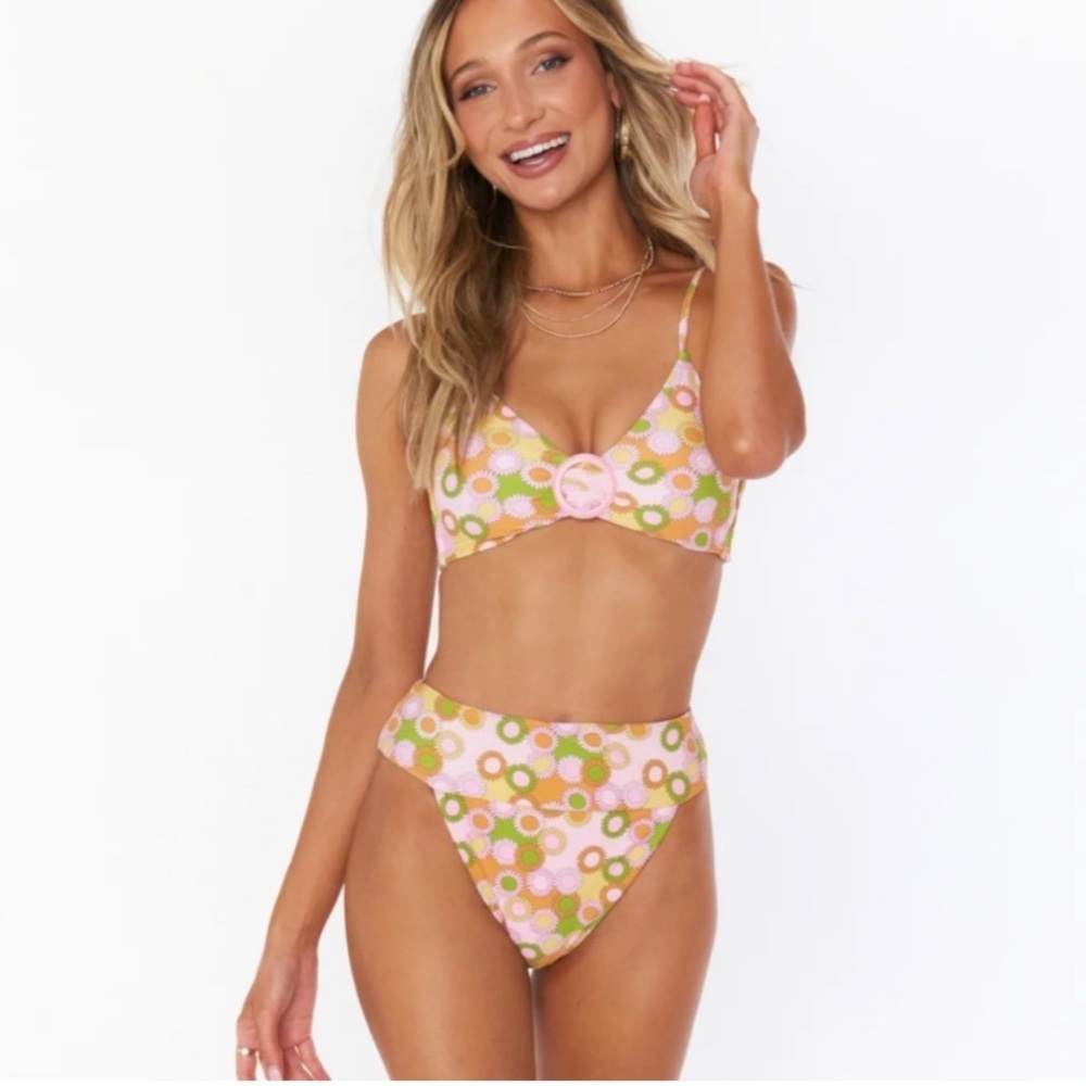 Show Me Your MuMu Pink, Green & White Floral Ring Bikini